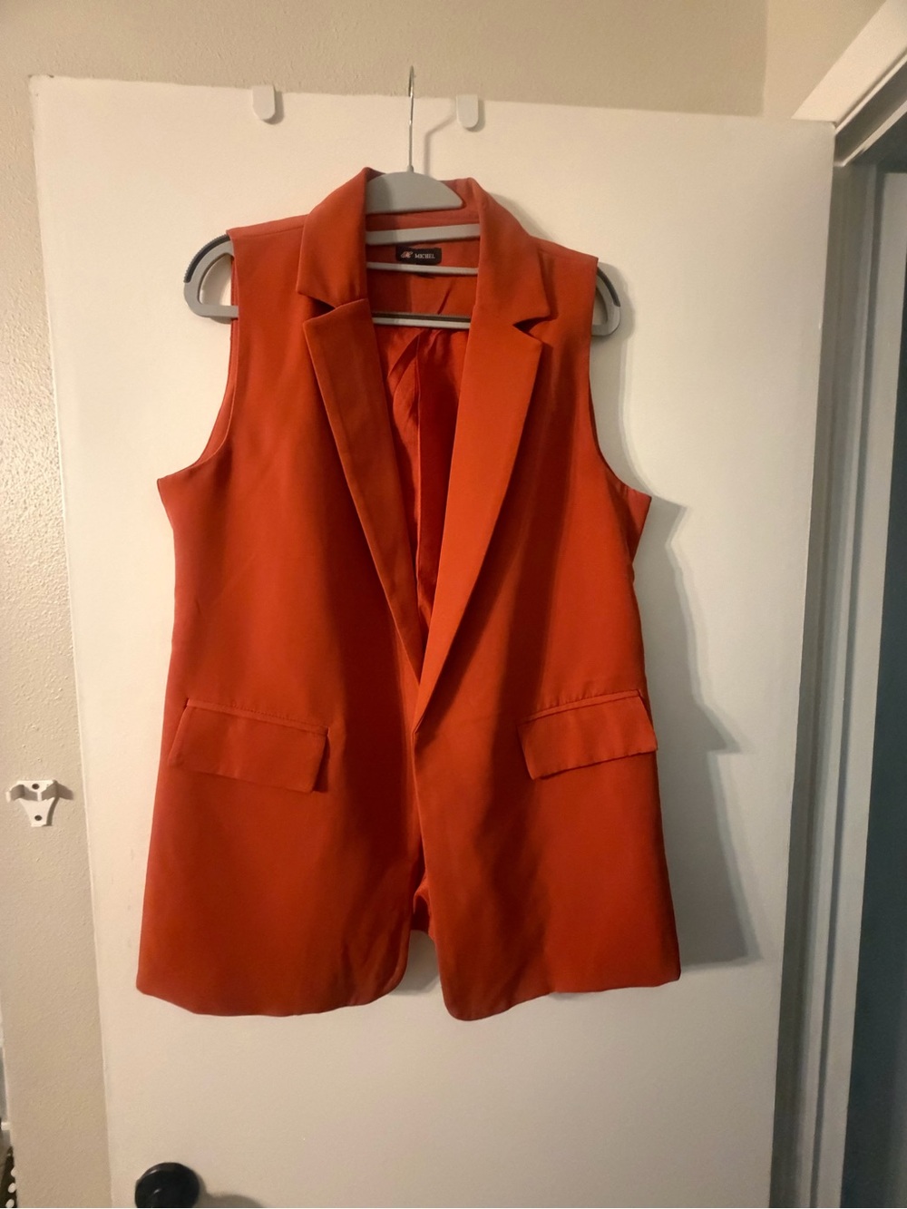 Michele Sleeveless Blazer Vest in Orange